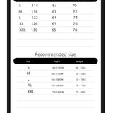 Size chart for clothing with measurements in centimeters and recommended size chart for height and weight.