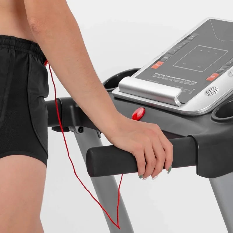 Space-Saving Treadmill with Pulse Monitoring