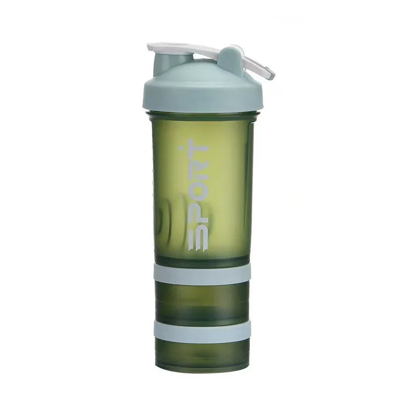 450ml Plastic Water Bottle Three Layer Protein Shaker