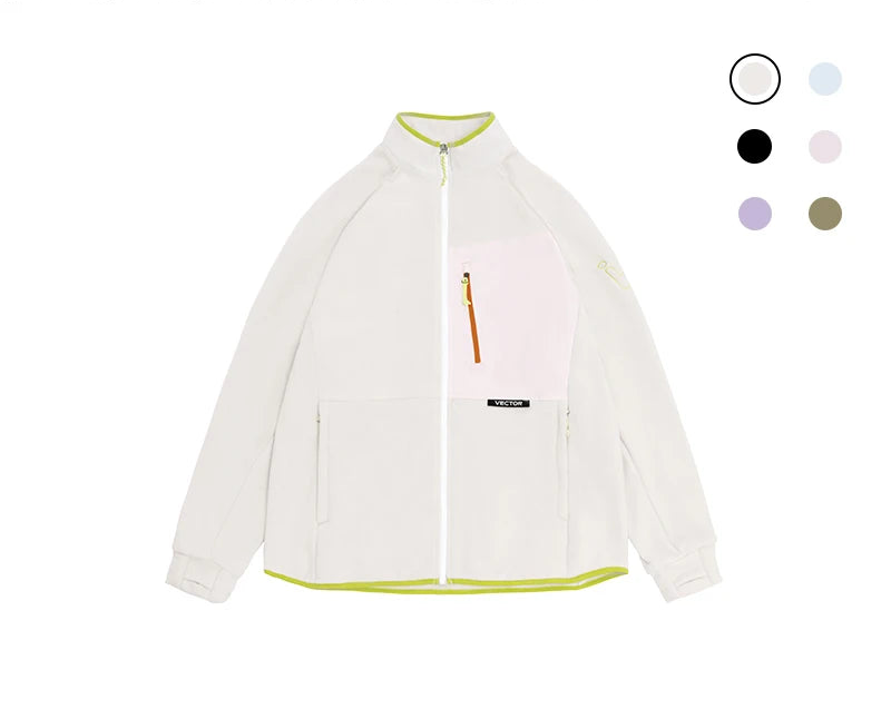 VECTOR Fleece Jacket Woman Autumn Winter Warm Coats Men Clothing 2023 Contrast Sleeve Sweatshirt Coats Color Outdoor Jakcets - 24 Hour Sport