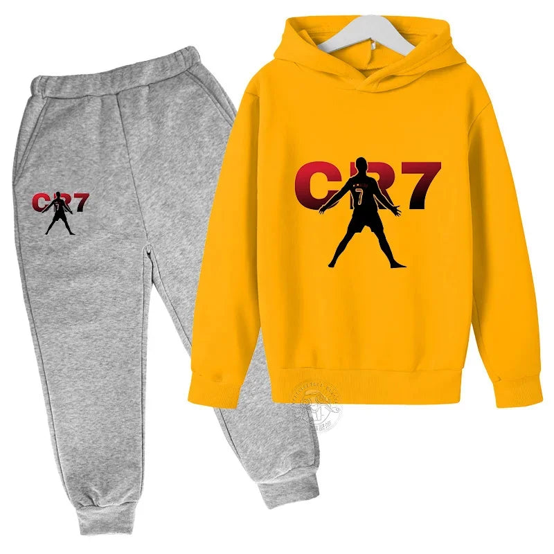 Kids CR7 Football Sportswear: Hoodies & Sweatpants Set