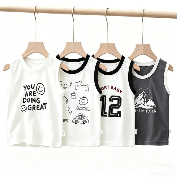 Comfortable Kids' Sleeveless Cotton Vests for Summer