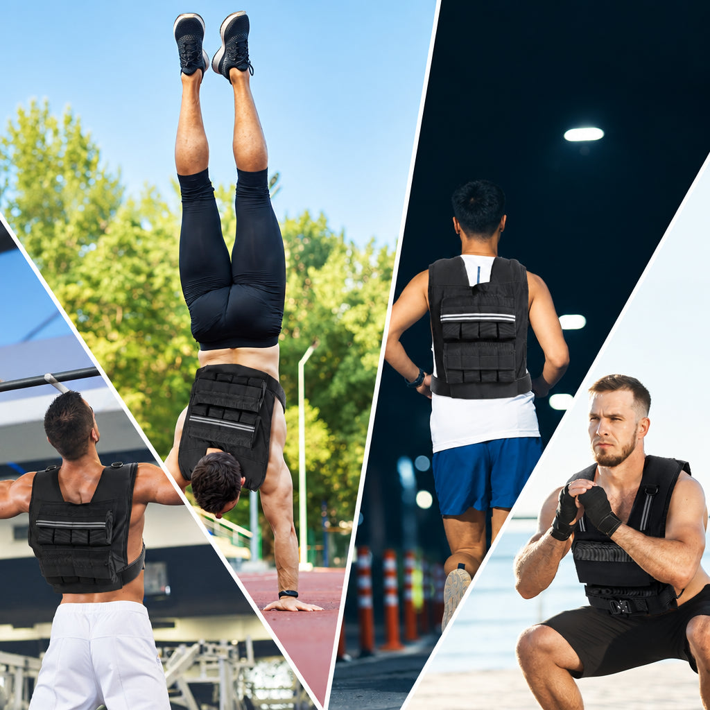 Adjustable Weighted Vest with Reflective Stripe & Iron Weights