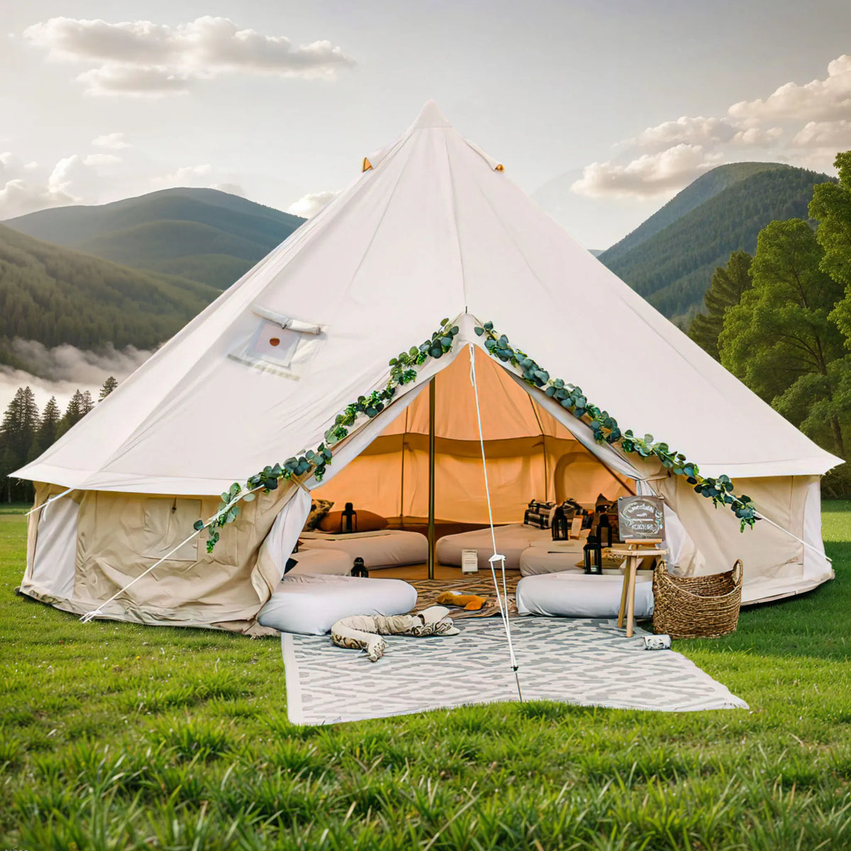 Single-Door Cotton Canvas Bell Tent