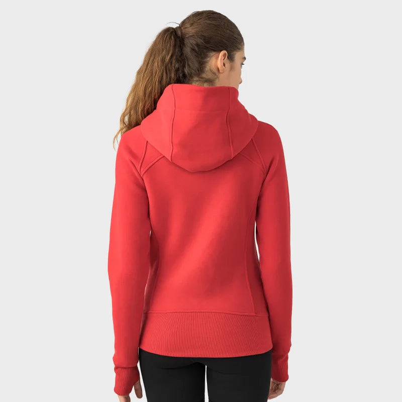 Women's Warm, Windproof Running Jacket with Pockets