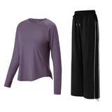 DRUR Women's Tracksuit With Long Sleeve Sports Tops and Sweatpants Casual Loose Yoga Sets Two Piece Sportswear Outfits For Gym 24 Hour Sport