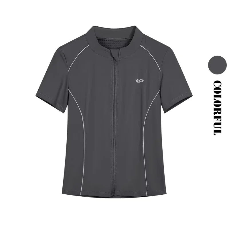 DRUR Breathable Gym Clothes for Women 2 Piece Summer Workout Sets Full Zip Sports Tops with Elastic Waist Shorts Active Wear New 24 Hour Sport