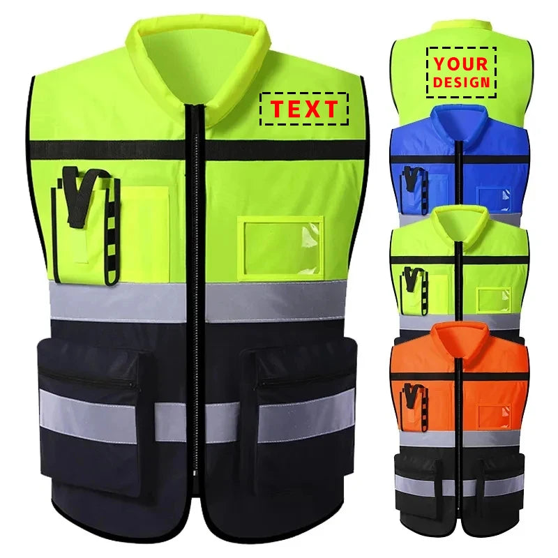 Custom Logo Two-Tone Safety Vest for Construction