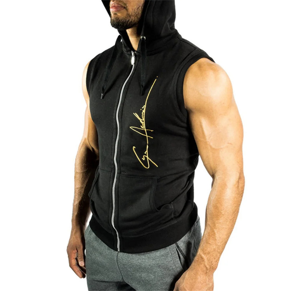 Men's Hooded Sleeveless Sweatshirts for Casual Style and Fitness