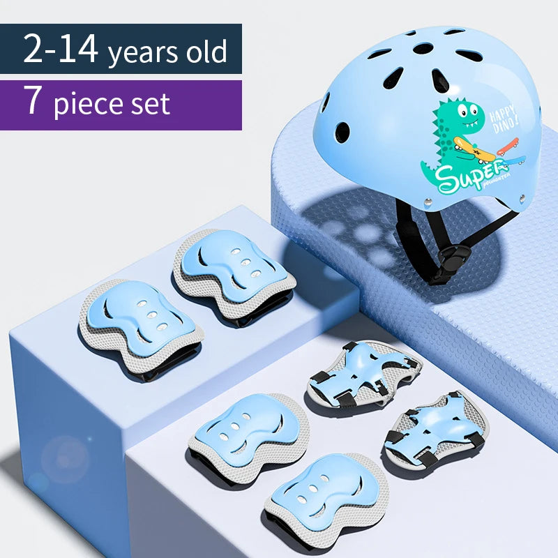Kids' Protective Gear Set: Helmet & Pads for Ages 2-14
