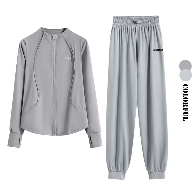 DRUR M-4XL Loose Fit Running Sets Women Quick Dry Sportswear Outfits 2 Piece Yoga Suit Gym Clothes Autumn Winter Tracksuit New 24 Hour Sport