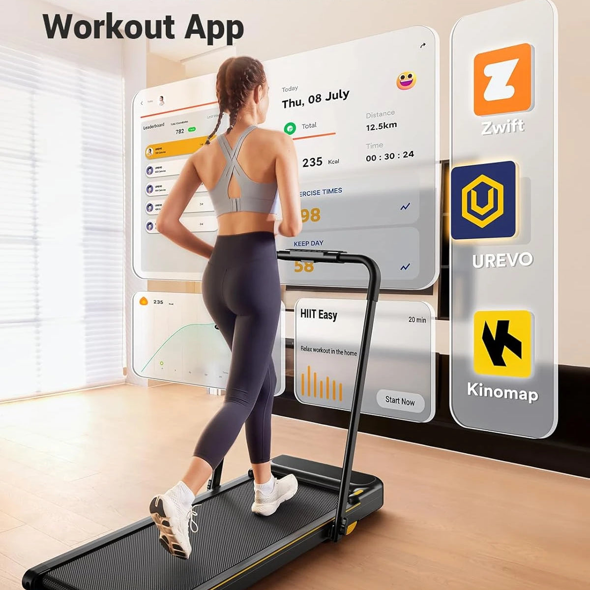 Smart Treadmill: App-Controlled & LED Display