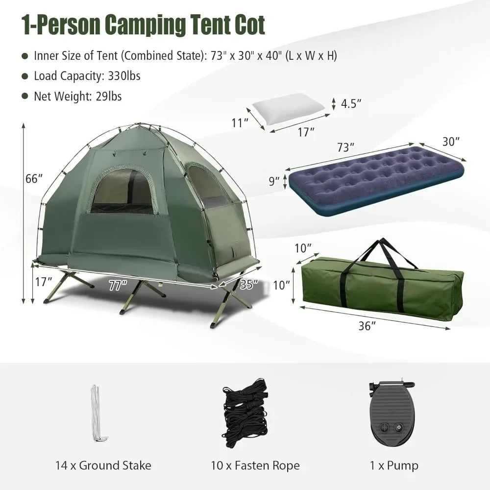 Sleep Elevated and Protected: All-in-One Tent Cot