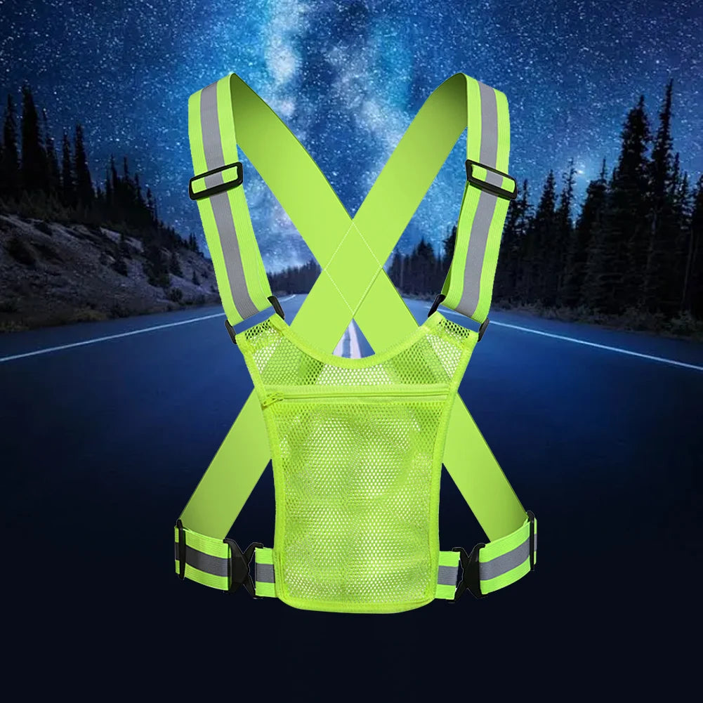 Lightweight Reflective Safety Vest with Storage Pouch