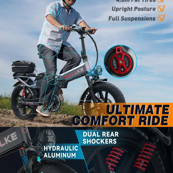 Powerful H9 AWD E-Bike: Foldable, 2000W Dual Motor