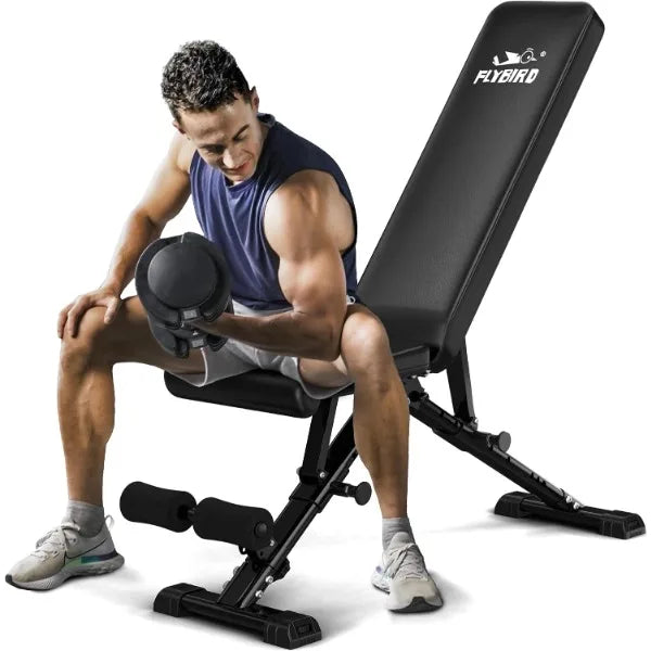 FLYBIRD Weight Bench Adjustable Strength Training 