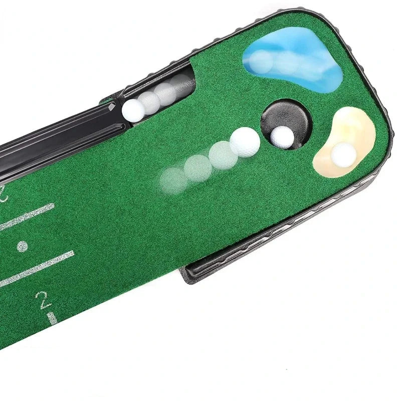 Indoor Golf Putting Mat, Putter Trainer, Green Carpet, Ball Return