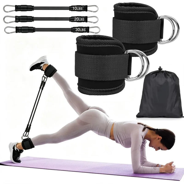 Anti-Slip Ankle Resistance Bands 5-Pack for Leg & Glute Gym