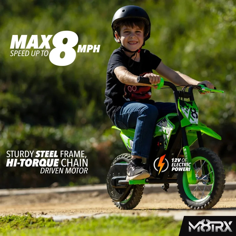 Green 12V Mini Electric Child Dirt Bike