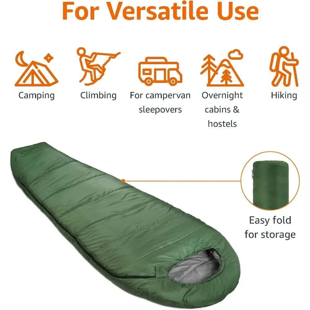 Olive Green Winter Camping Sleeping Bag