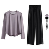 DRUR Women's Tracksuit With Long Sleeve Sports Tops and Sweatpants Casual Loose Yoga Sets Two Piece Sportswear Outfits For Gym 24 Hour Sport