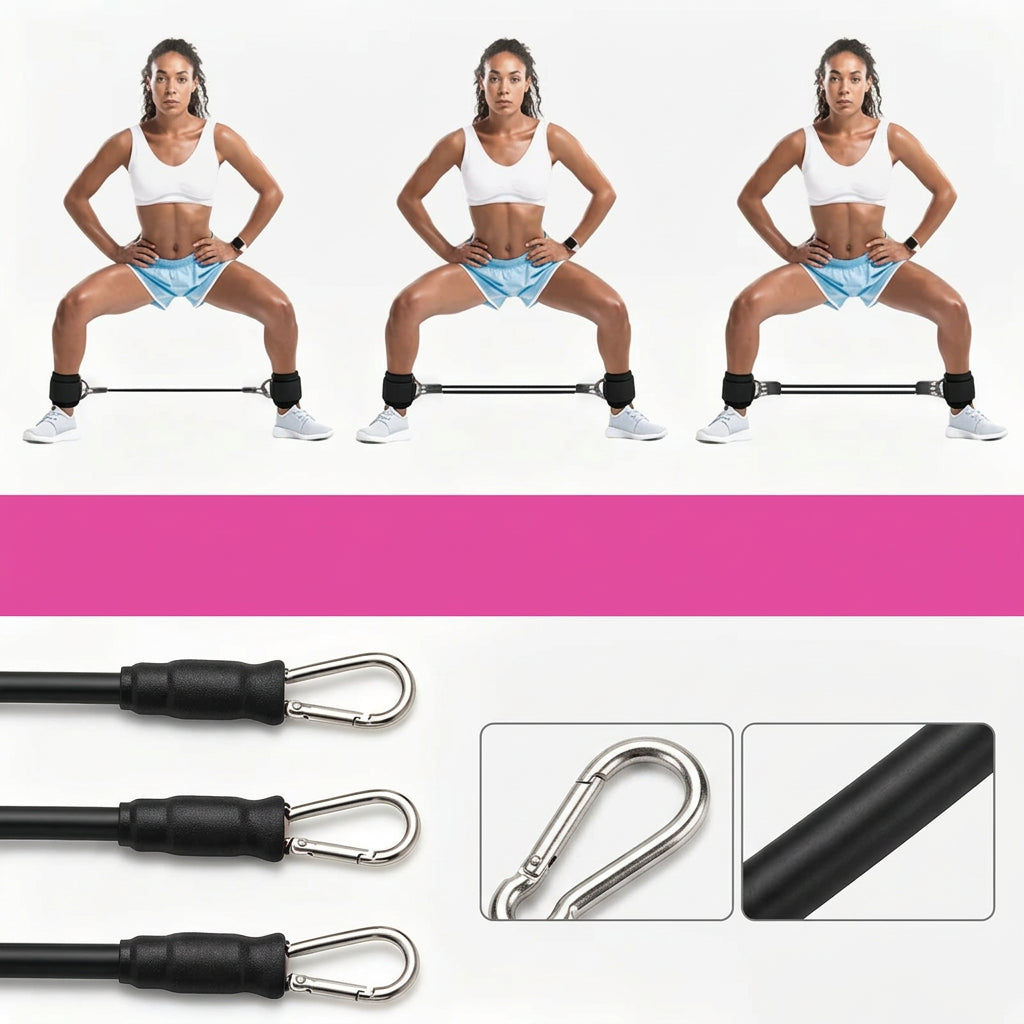 Anti-Slip Ankle Resistance Bands 5-Pack for Leg & Glute Gym