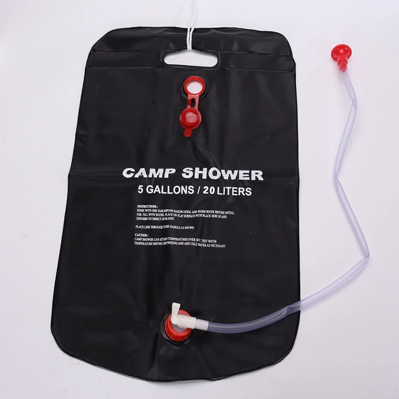 Compact, Sun-Powered Shower Bag for Camping