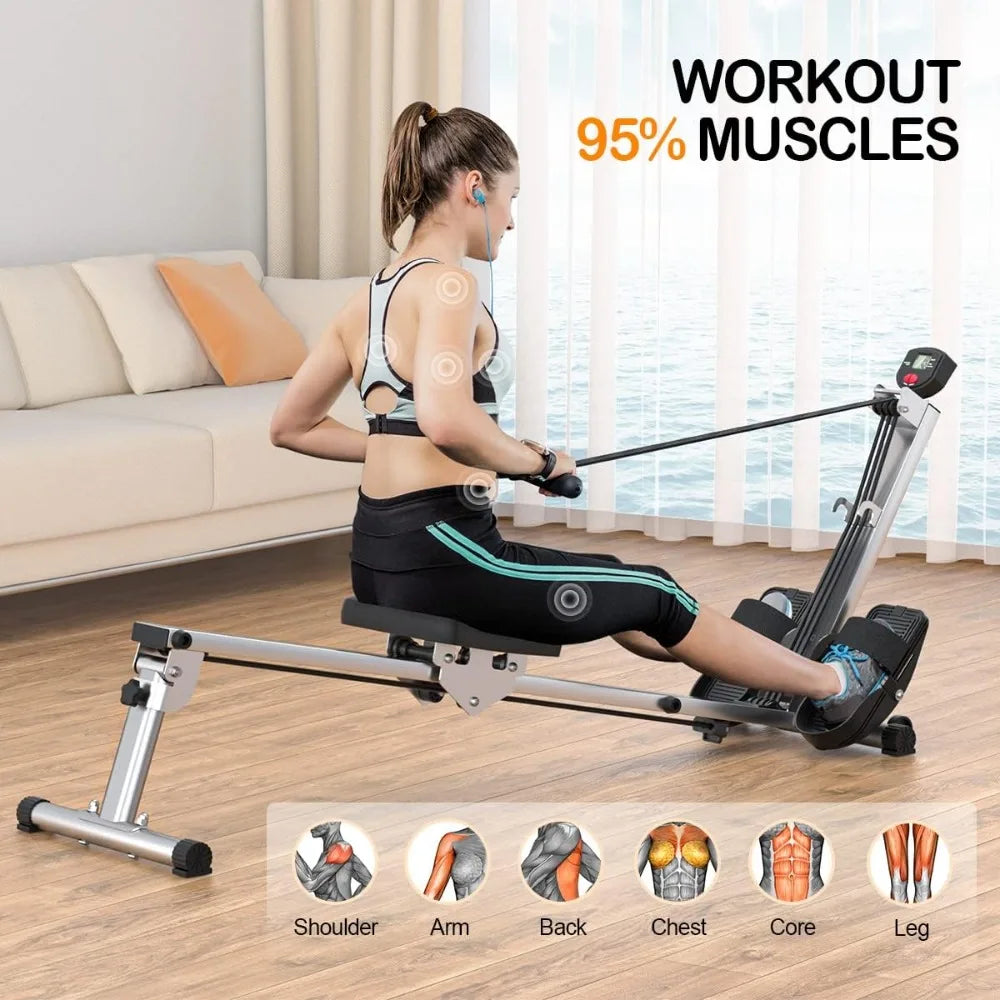 Compact Home Gym: Rowing Machine with Advanced Features