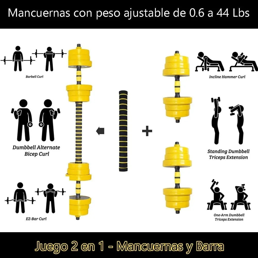 Adjustable Dumbbell and Barbell for Home Use