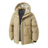 High Quality White Hooded Puffer Jacket Men Trend Solid Color Short Winter Padded Jackets Windproof Coat Thicken Warm Parkas Men - 24 Hour Sport