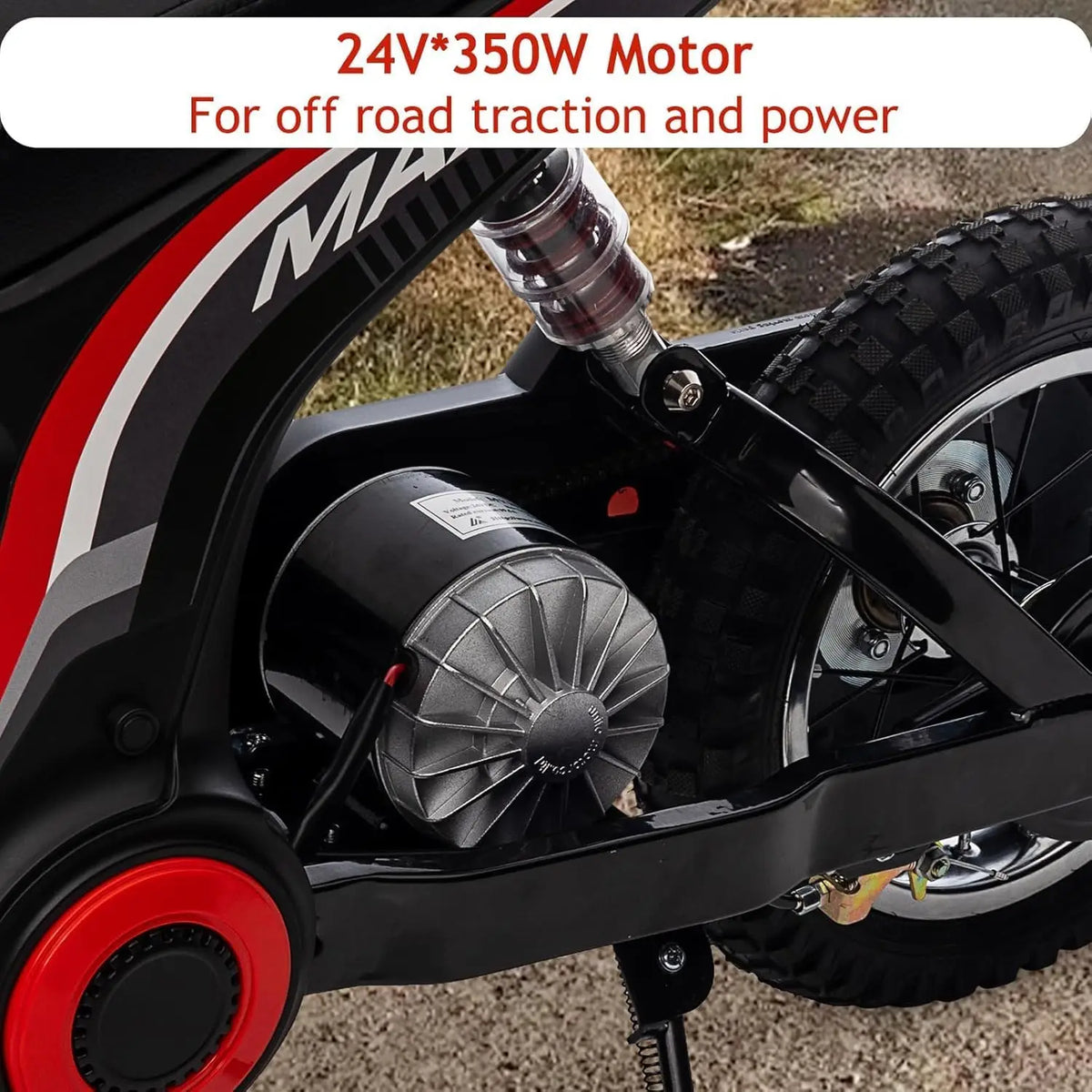 Kids 24V Ride-On Motorcycle - 135lb Capacity & 2-Speed Modes