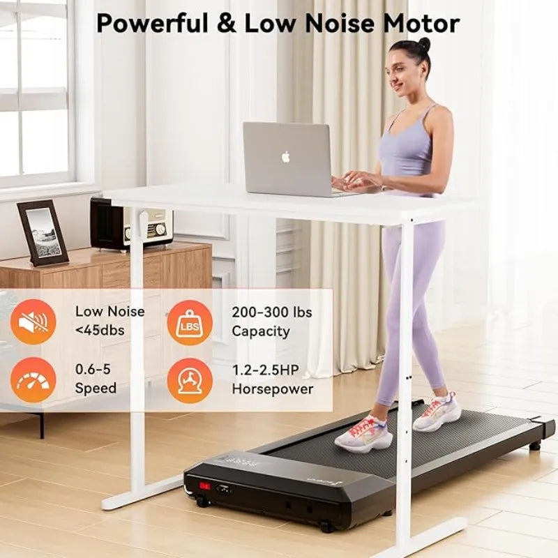 2-in-1 Walking Treadmill: 2.5HP Mini Folding Pad with App & Remote
