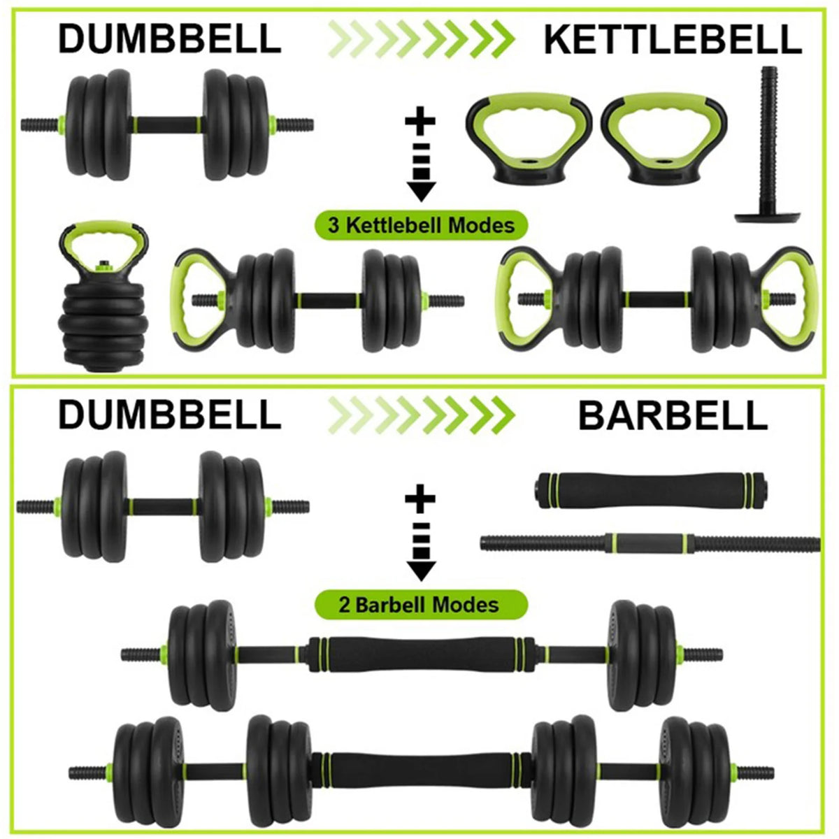 Adjustable Weight Set: Dumbbell, Barbell & Kettlebell