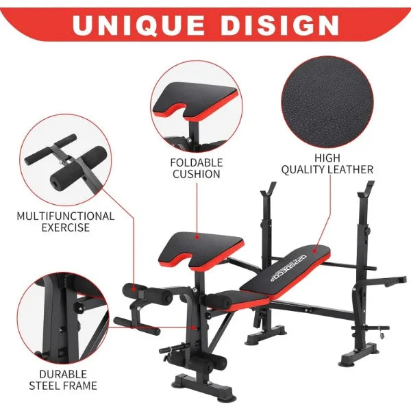 All-in-One Home Gym: Bench, Squat Rack, Leg Developer, and More