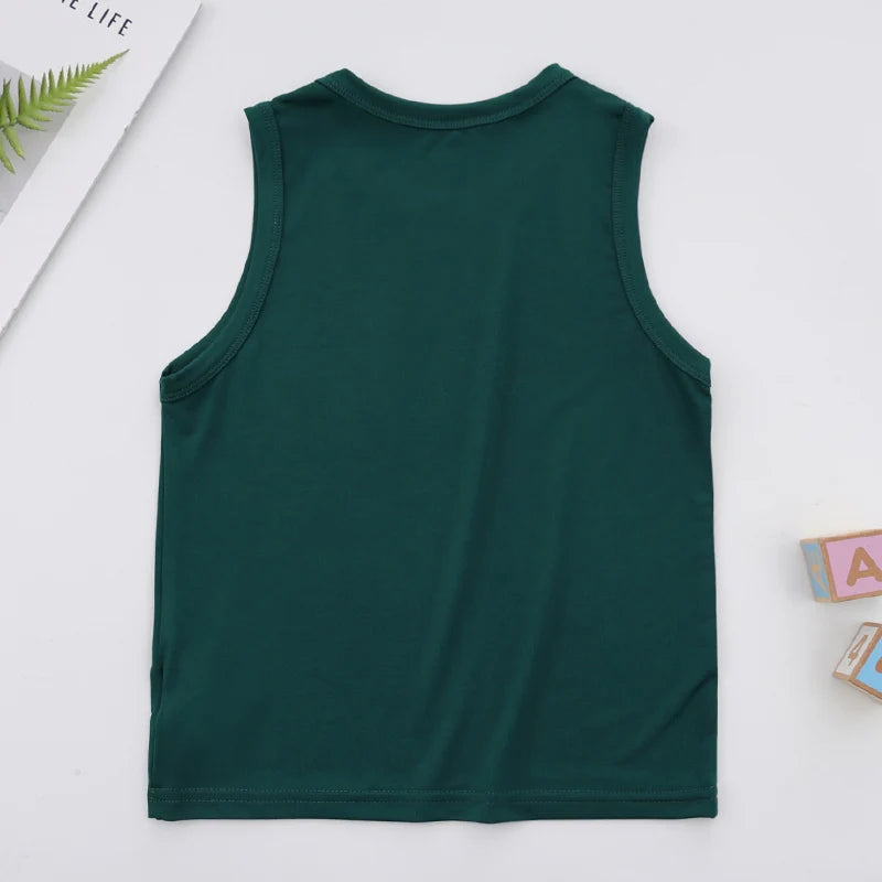 Children's 4-Piece Solid Basic Vests Soft & Comfortable