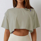 New Sport T-Shirt: Loose Cotton Crop Top for Dance & Gymwomen's Shirts24 Hour Sport