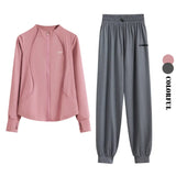 DRUR M-4XL Loose Fit Running Sets Women Quick Dry Sportswear Outfits 2 Piece Yoga Suit Gym Clothes Autumn Winter Tracksuit New 24 Hour Sport