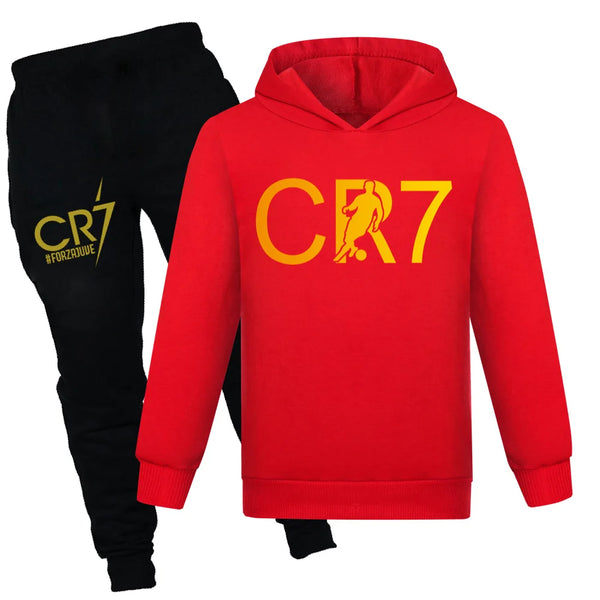 Kids CR7 Autumn Tracksuit Boys’ Football Hoodie & Joggers Set