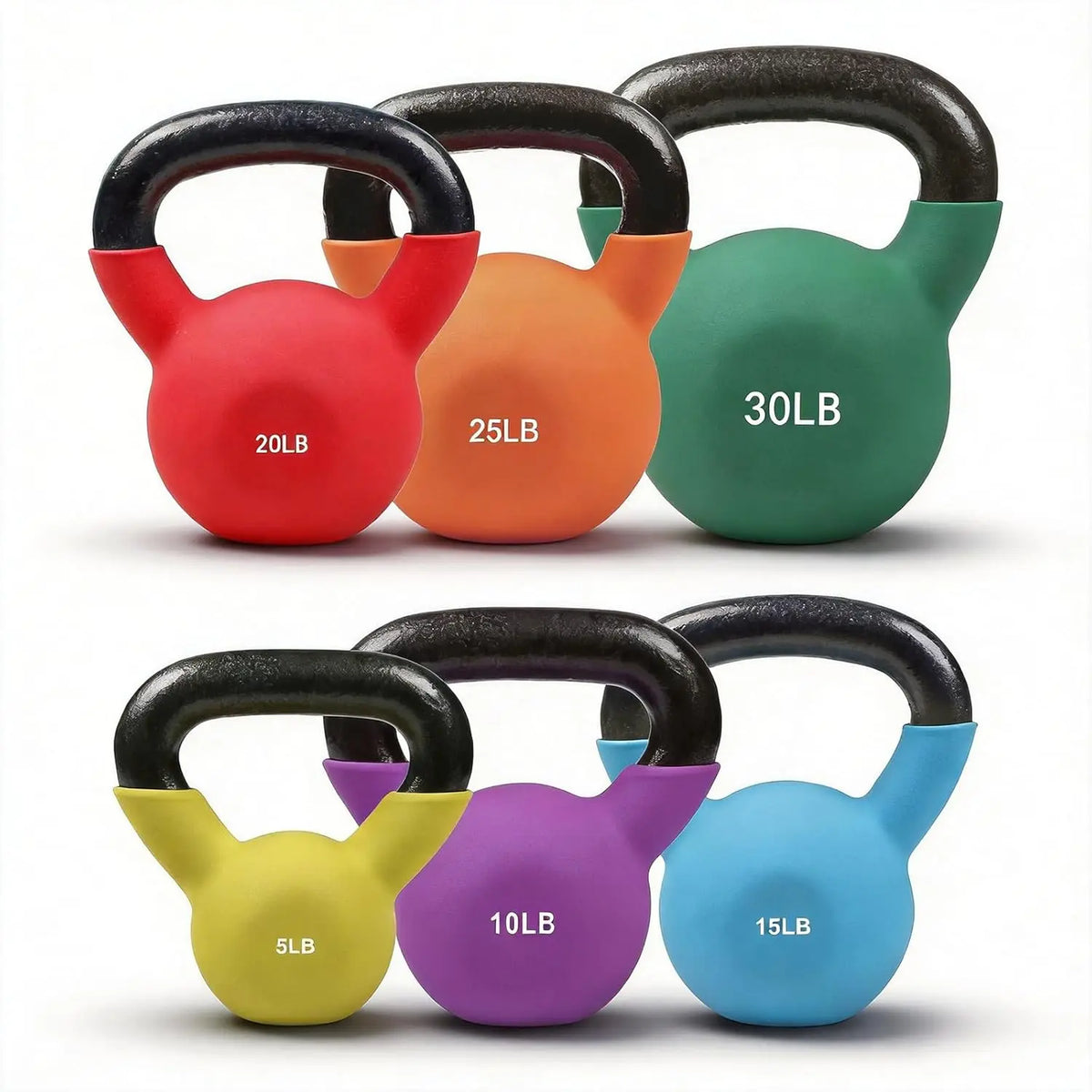 Neoprene Coated Kettlebell Set Solid Cast Iron Weights