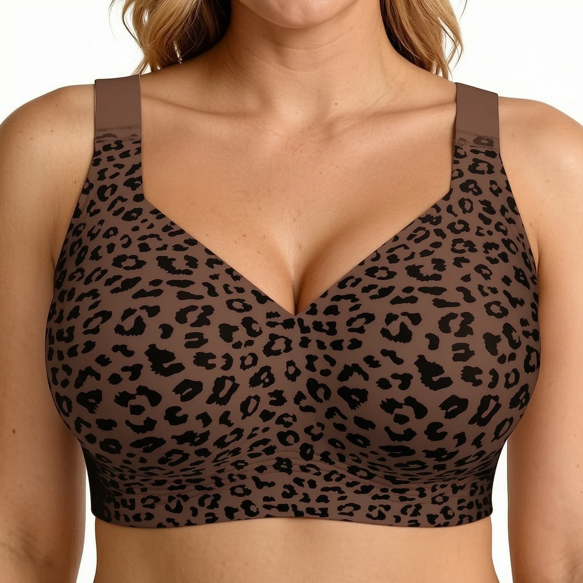 Women's Leopard Wireless Bralette: Full Coverage & Lift