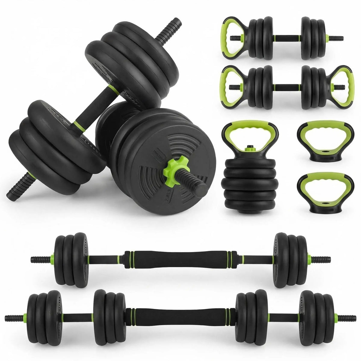 Adjustable 4-in-1 Weight Set: Dumbbell, Barbell & Kettlebell
