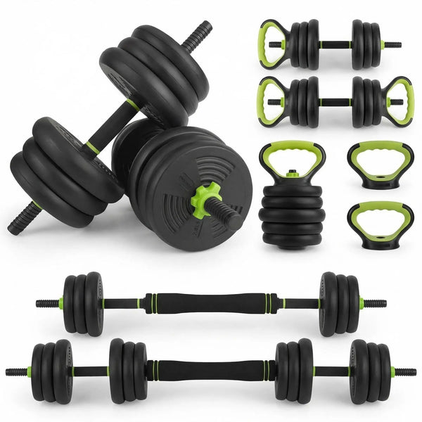 Adjustable 4-in-1 Weight Set: Dumbbell, Barbell & Kettlebell