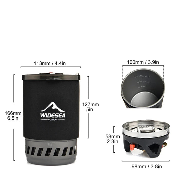 Camping Cookware Set with Heat Exchanger