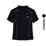 DRUR Breathable Gym Clothes for Women 2 Piece Summer Workout Sets Full Zip Sports Tops with Elastic Waist Shorts Active Wear New 24 Hour Sport