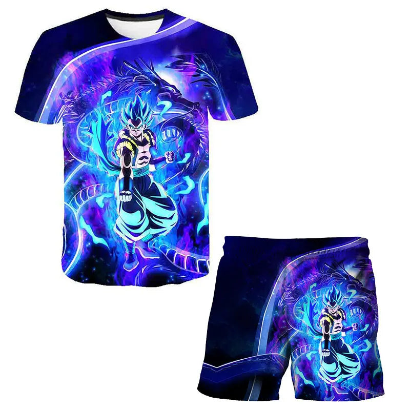 Dragon Ball Z 2-Piece Summer Set: Boys' T-Shirt & Beach Shorts