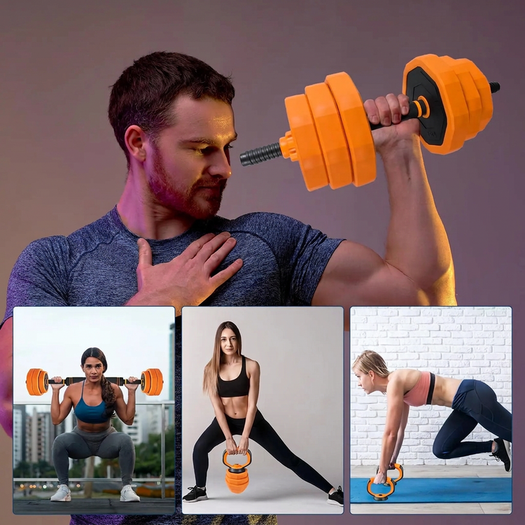 Adjustable weight set exercise views