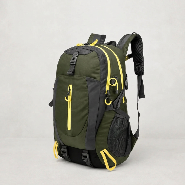 Backpack pocket details without labels