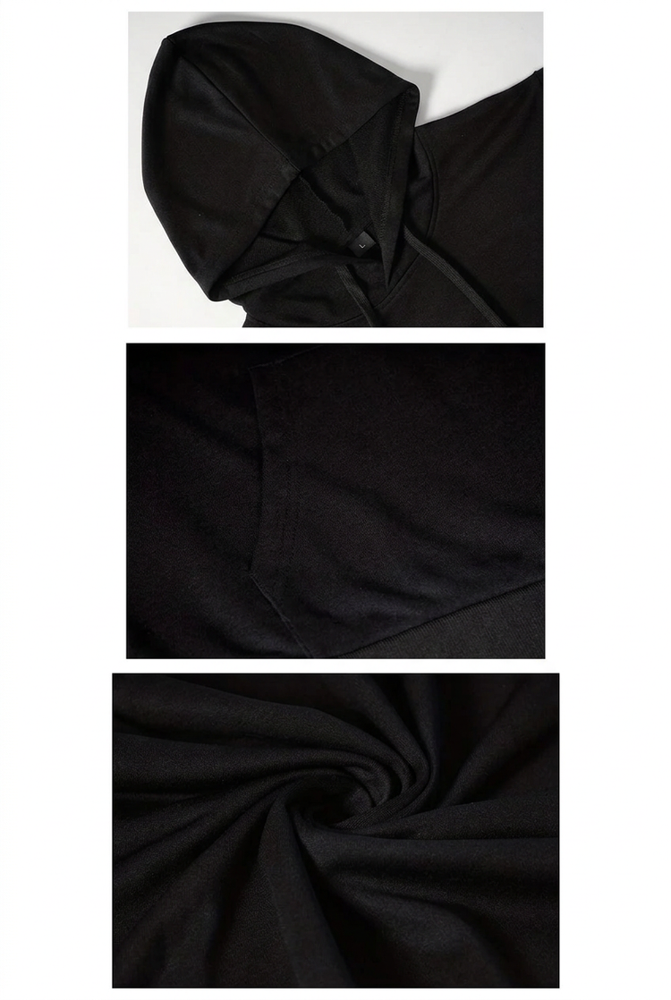 Black hoodie detail collage without captions