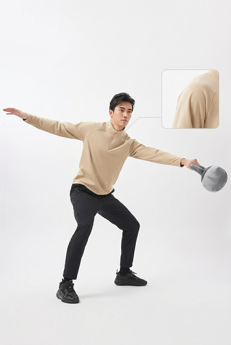 Men's Half-Zip Training Pullover with Raglan Sleeves