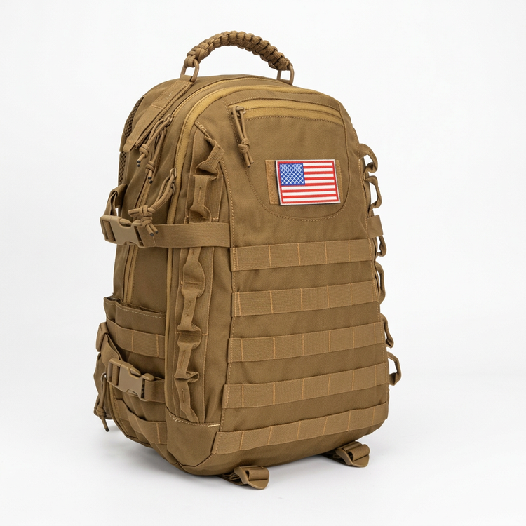 Khaki tactical backpack